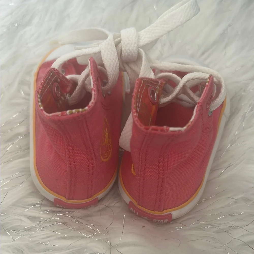 Converse Pink and White High-Top Sneakers